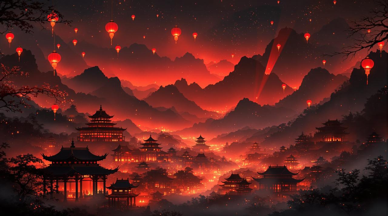 日韩午夜福利主视觉背景 - 中国风影视氛围